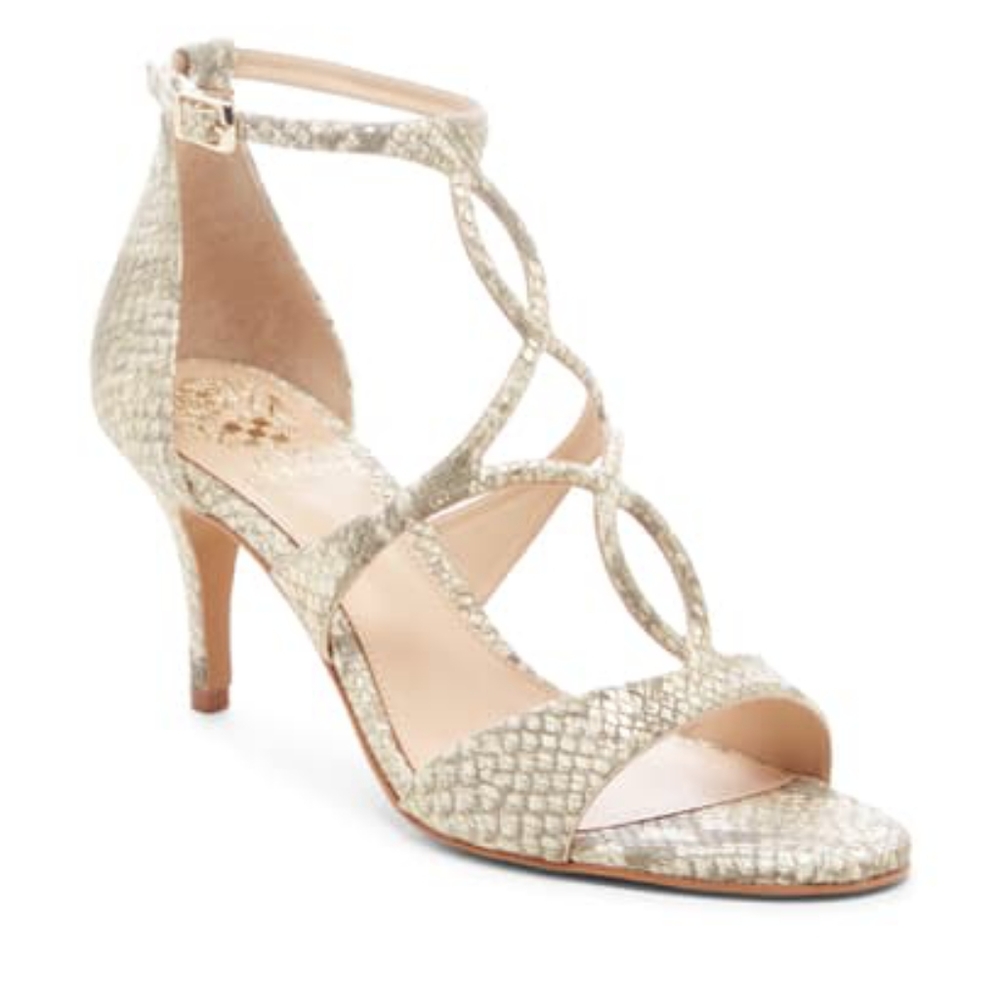 🔥Vince Camuto Women's Payto Leather Open Toe Ankle Strap Heel Pumps